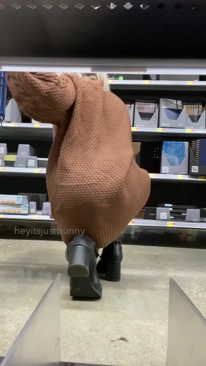 Grocery shopping with butt plug